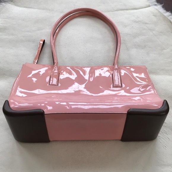 Rare Prada Patent Leather Pink & Brown Bag - Picture 4 of 17